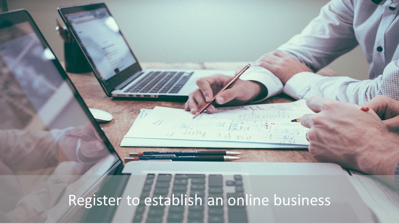 Register to establish an online business